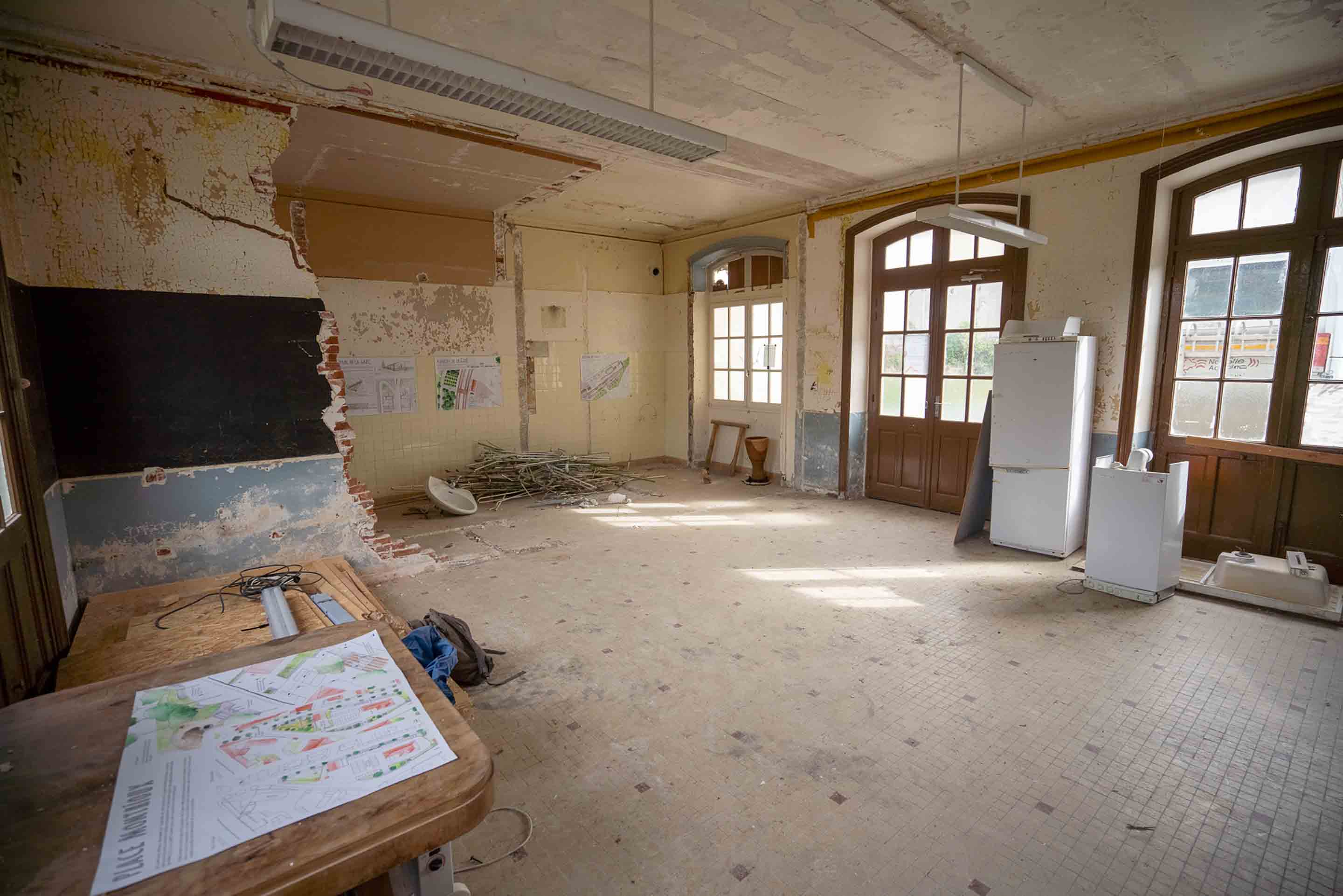 Photo de l'étage de la gare pour futurs bureaux