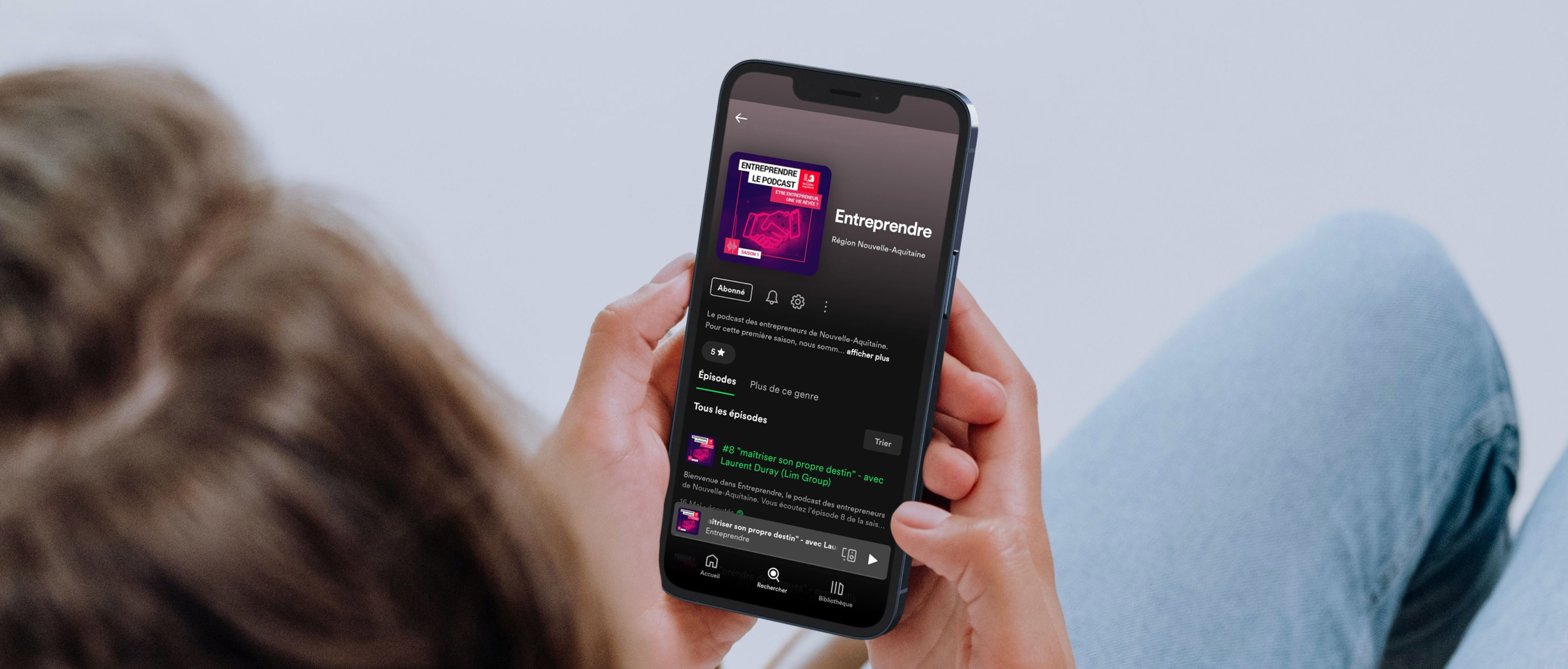 Podcast sur téléphone