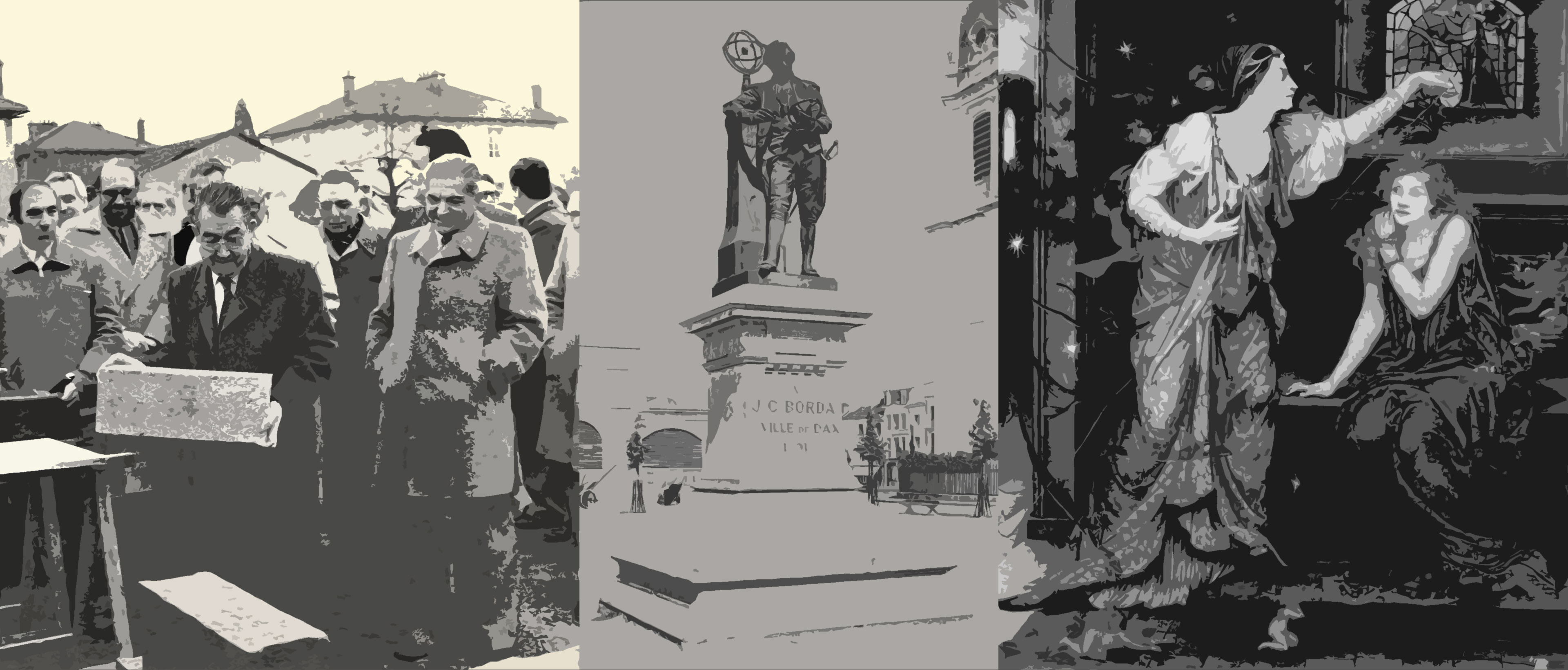 mosaïque de photos historiques en noir et blanc