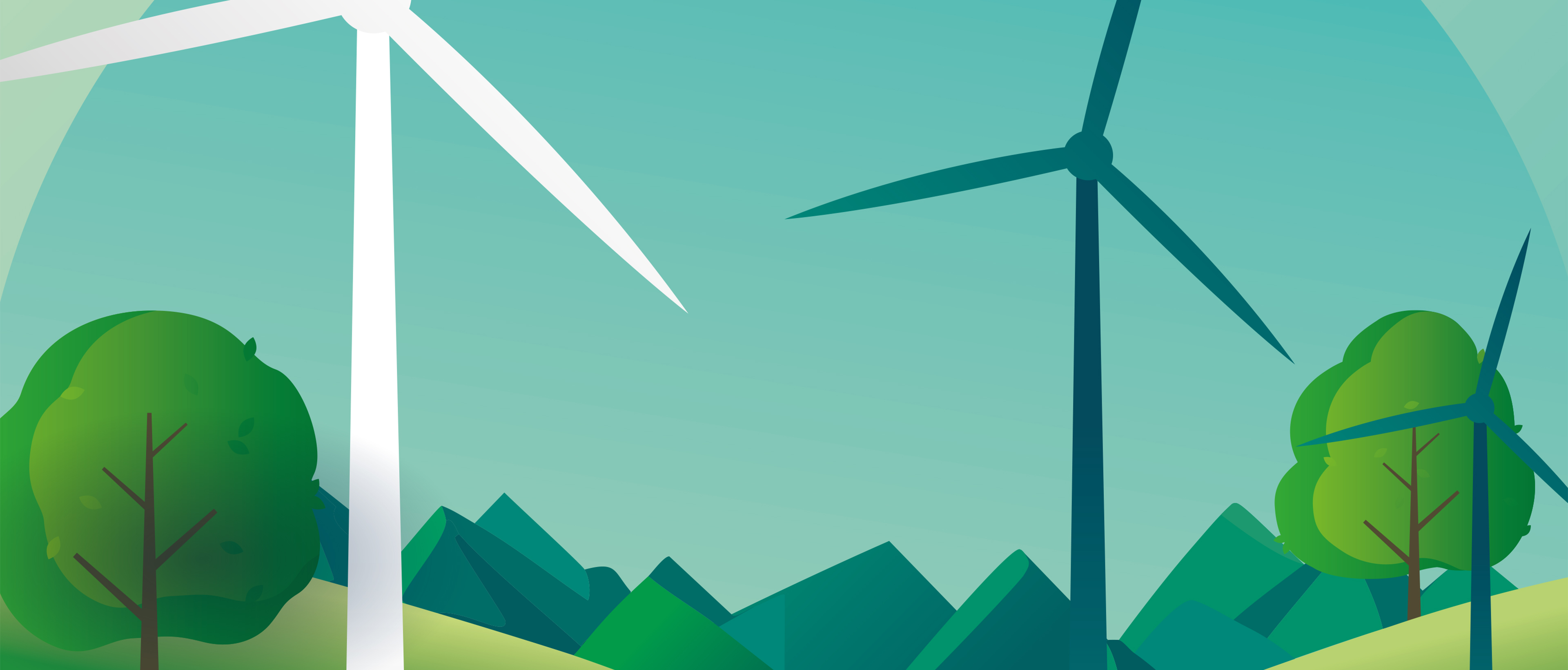 Paysage avec des éoliennes