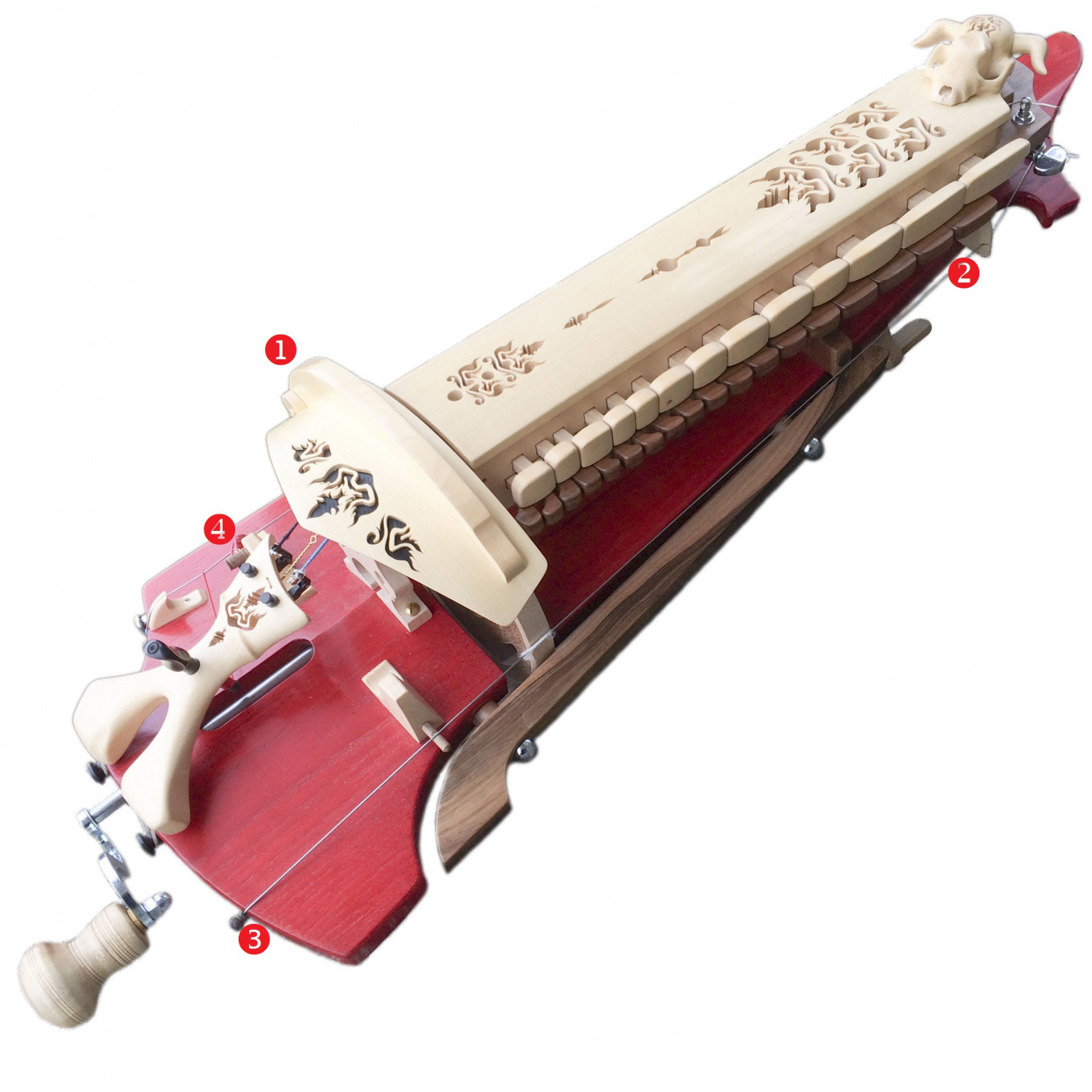 Une vielle contemporaine fabriquée par Philippe Mousnier, luthier à Savignac-de-Nontron, en Dordogne.