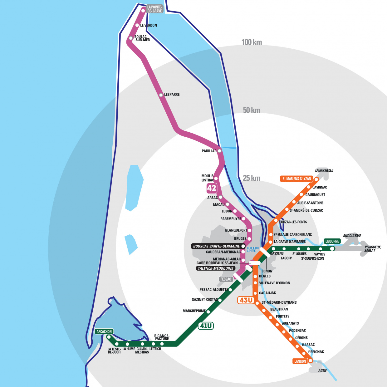 La carte du RER Métropolitain