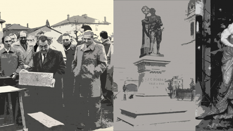 mosaïque de photos historiques en noir et blanc